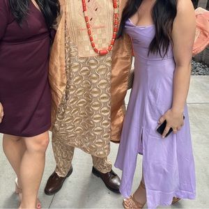 Selfie Leslie Purple Cowl Midi Dress